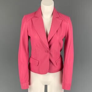 PAUL & SHARK Size XS Pink Leather Notch Lapel Jacket